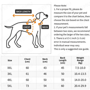 Retro Jacket Size Chart